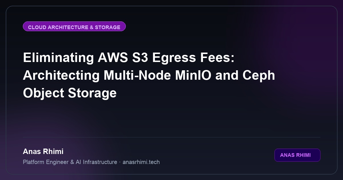 Eliminating AWS S3 Egress Fees: Architecting Multi-Node MinIO and Ceph Object Storage