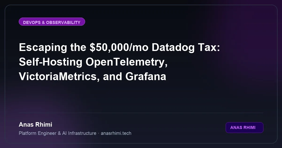 Escaping the $50,000/mo Datadog Tax: Self-Hosting OpenTelemetry, VictoriaMetrics, and Grafana