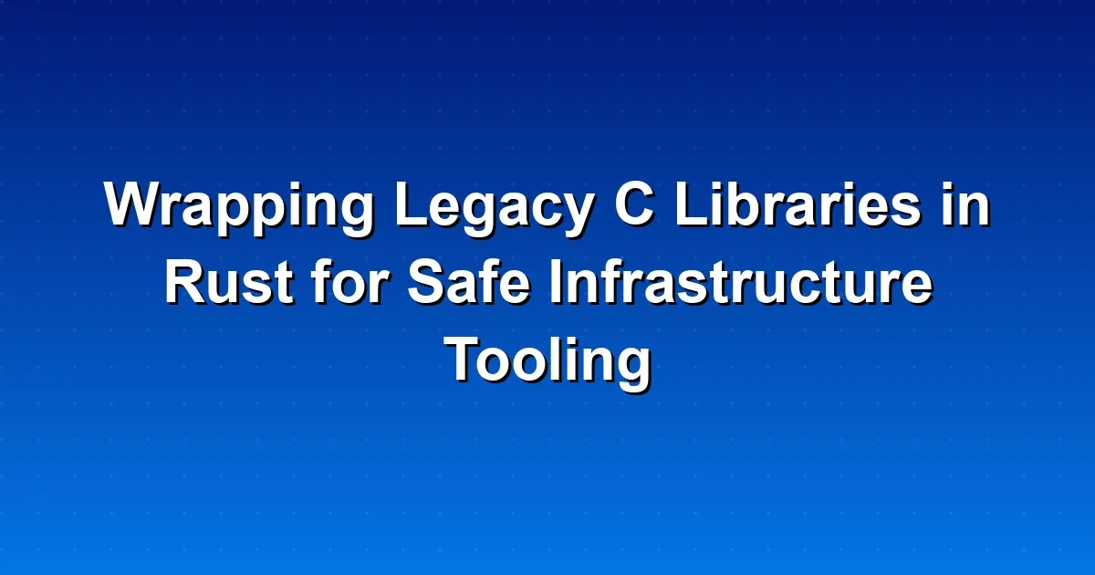 Wrapping Legacy C Libraries in Rust for Safe Infrastructure Tooling