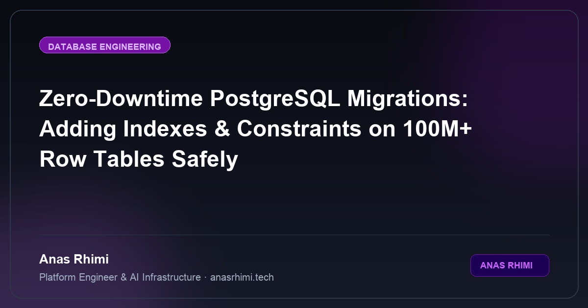 Zero-Downtime PostgreSQL Migrations: Adding Indexes & Constraints on 100M+ Row Tables Safely